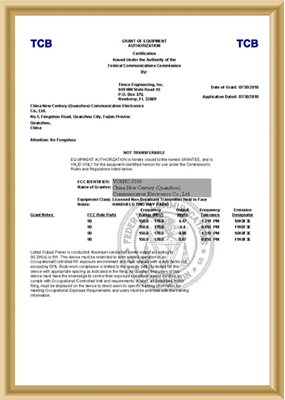 NC-3100 FCC Certificate